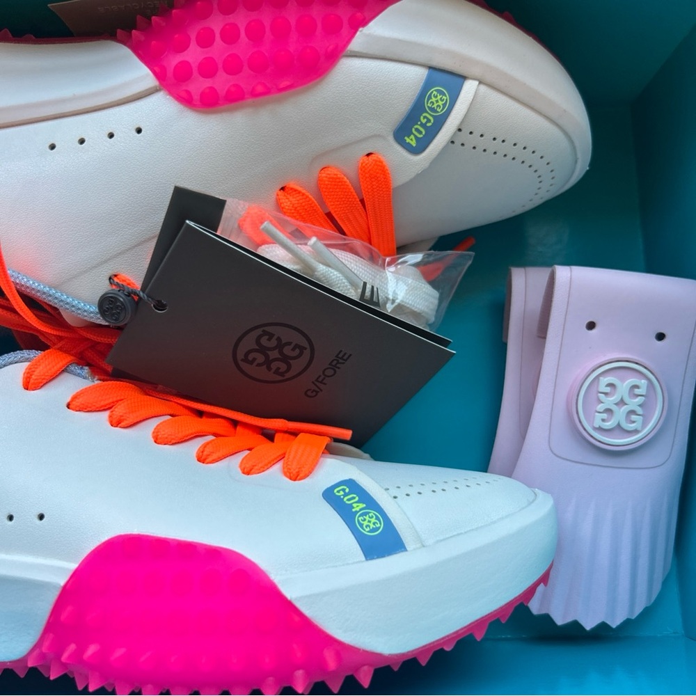 G/Fore G.112 Kiltie Golf Shoes Women’s Sz 5 in Snow/Knockout Pink - Picture 14 of 15